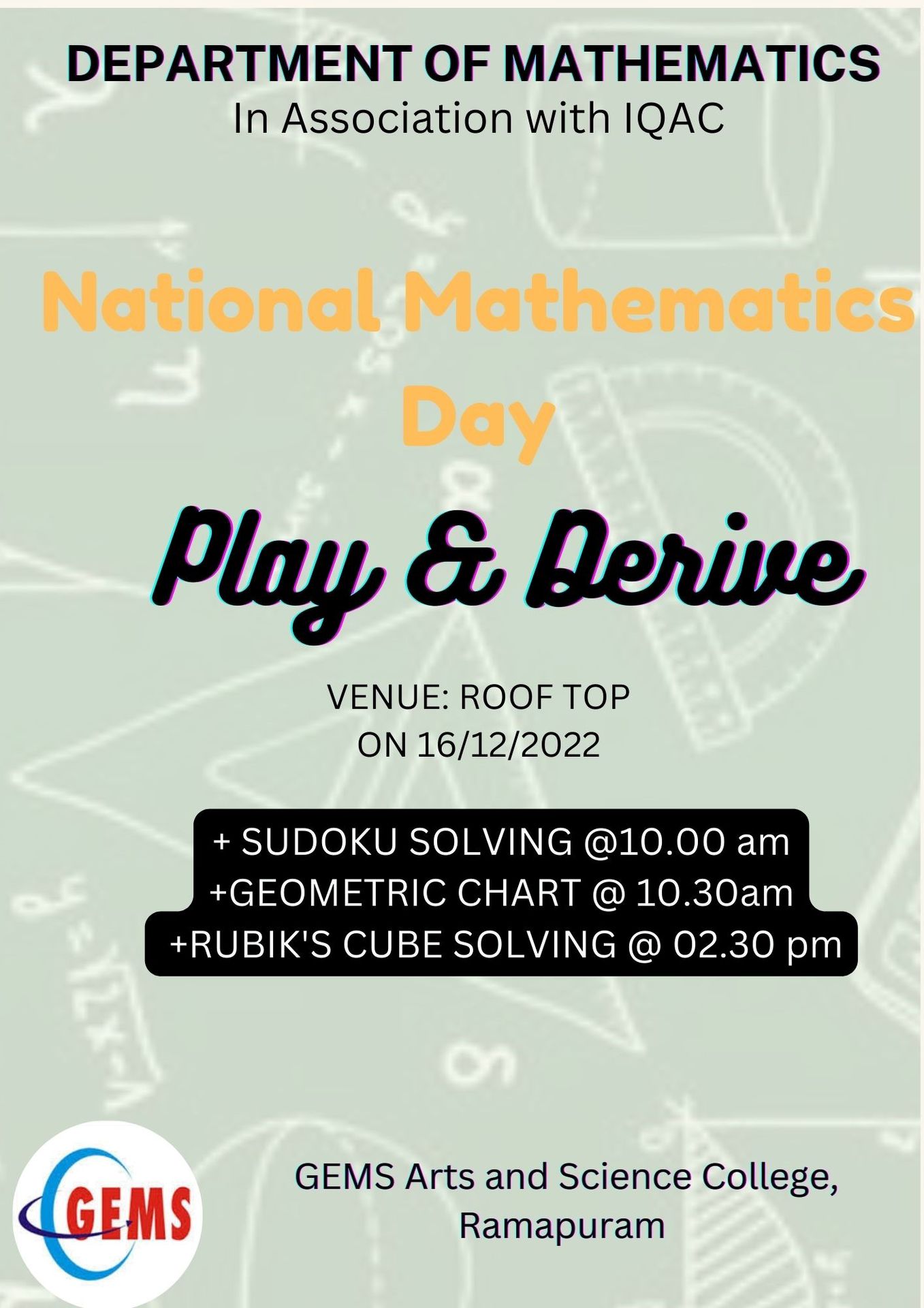 NATIONAL MATHEMATICS DAY | GemsCollege