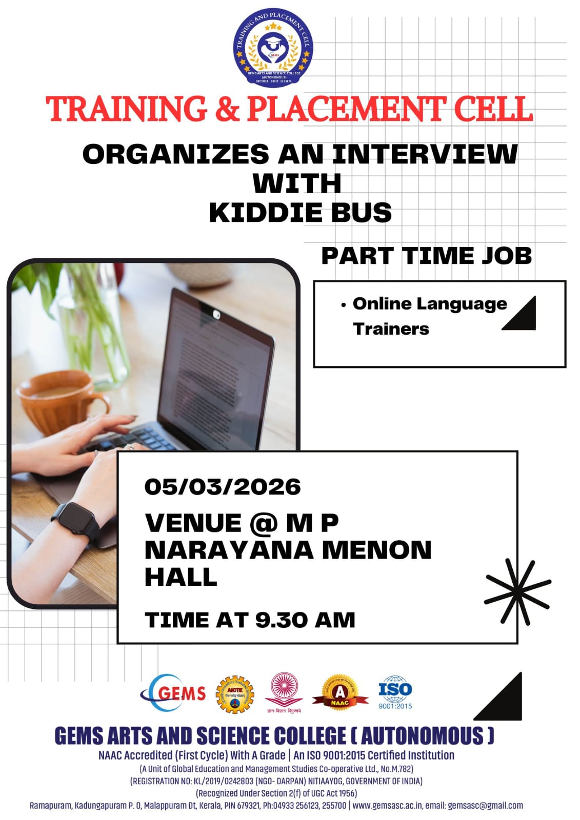Recruitment interview in collaboration with Kiddie Bus for part-time job opportunities