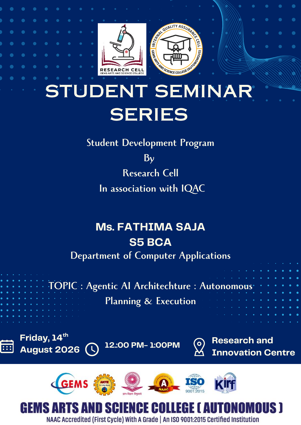 STUDENT SEMINAR SERIES