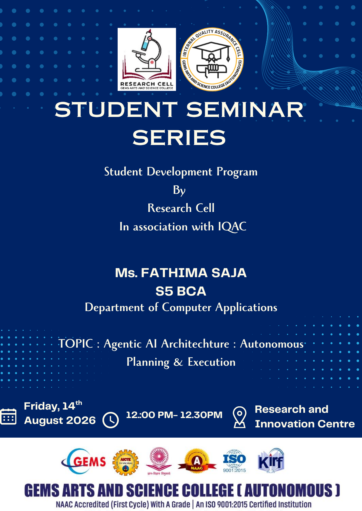 STUDENT SEMINAR SERIES