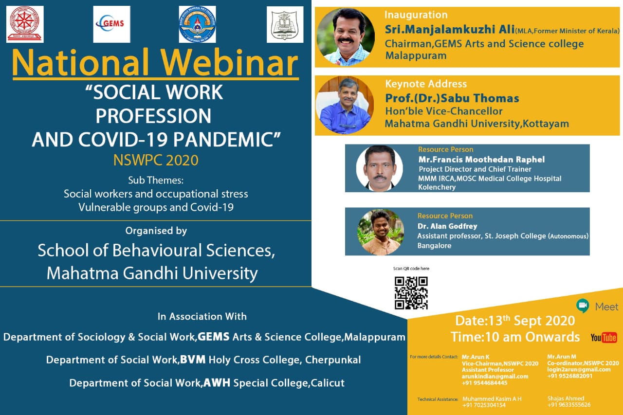 NATIONAL WEBINAR ON SOCIAL WORK PROFESSION AND COVID – 19 PANDEMIC