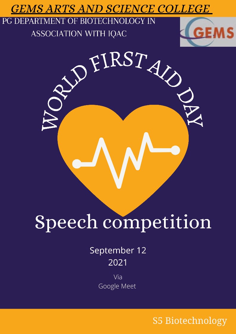 WORLD FIRST AID DAY: SPECH COMPETITION