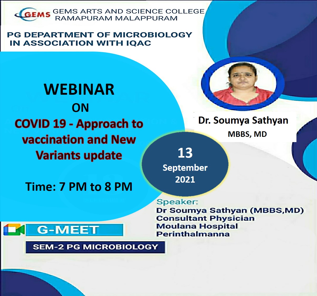 Webinar on ‘Covid 19 -Approach to vaccination and new variant update’