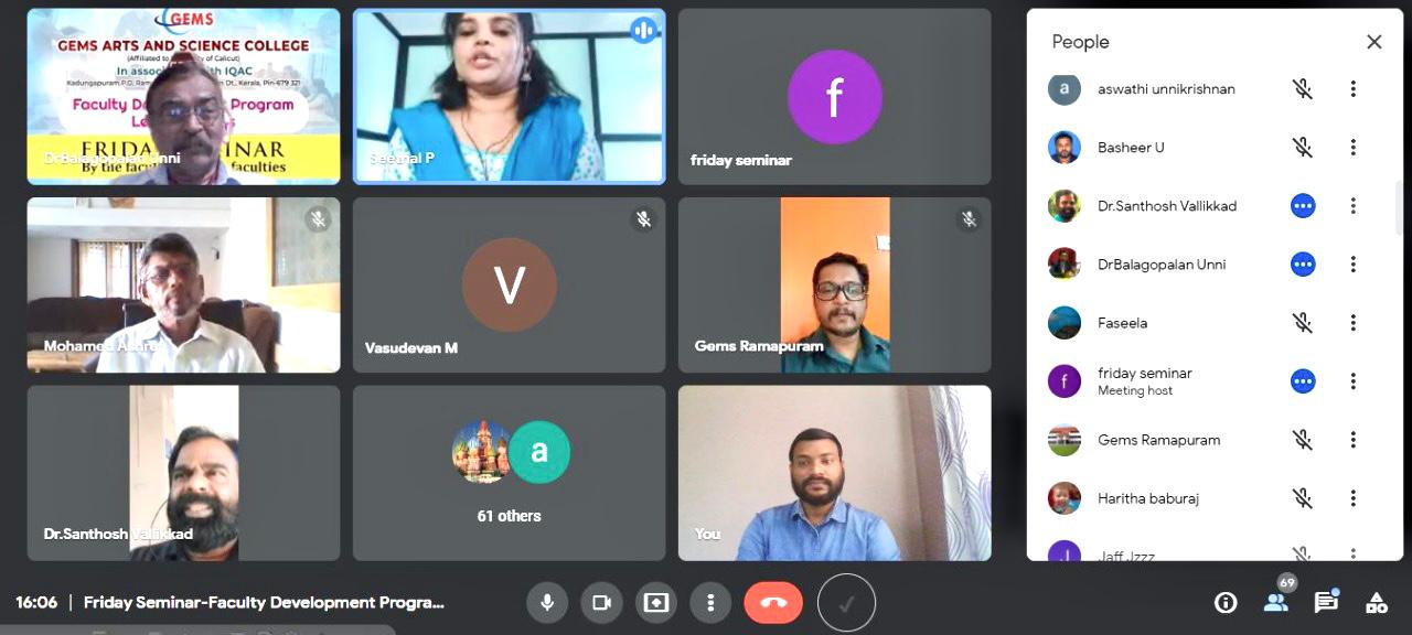 Friday Seminar- Faculty Development Program conducted on 28.01.22
