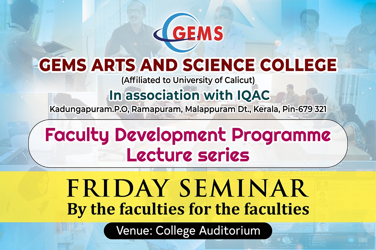 FACULTY DEVELOPMENT PROGRAMME: FRIDAY SEMINAR