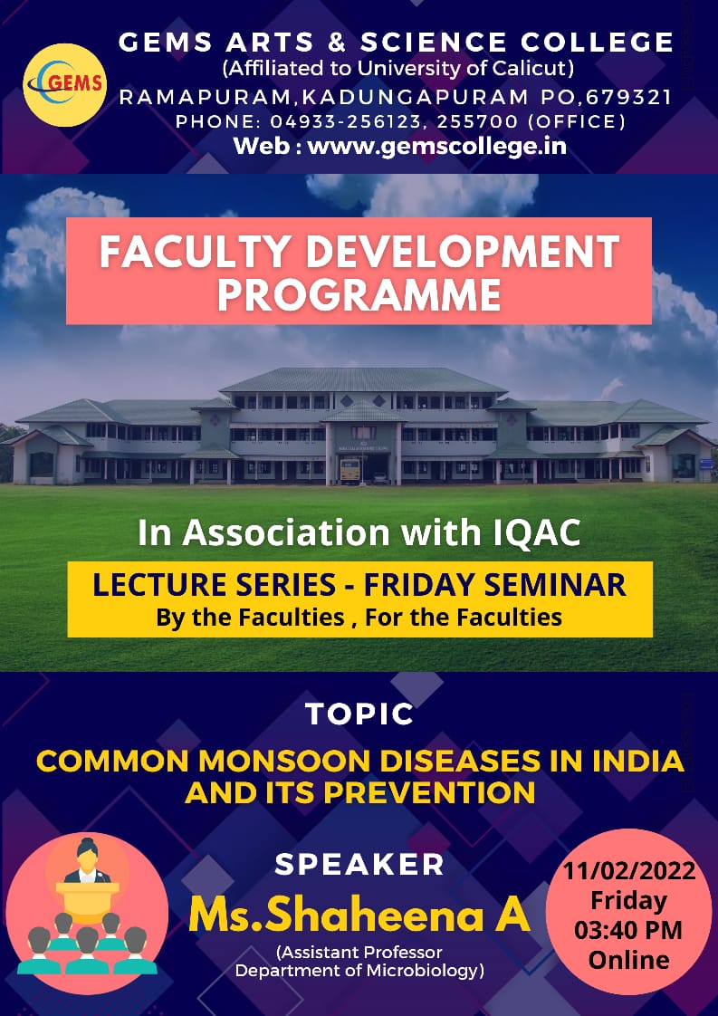 Faculty Development Programme 2: Common Monsoon Diseases in India