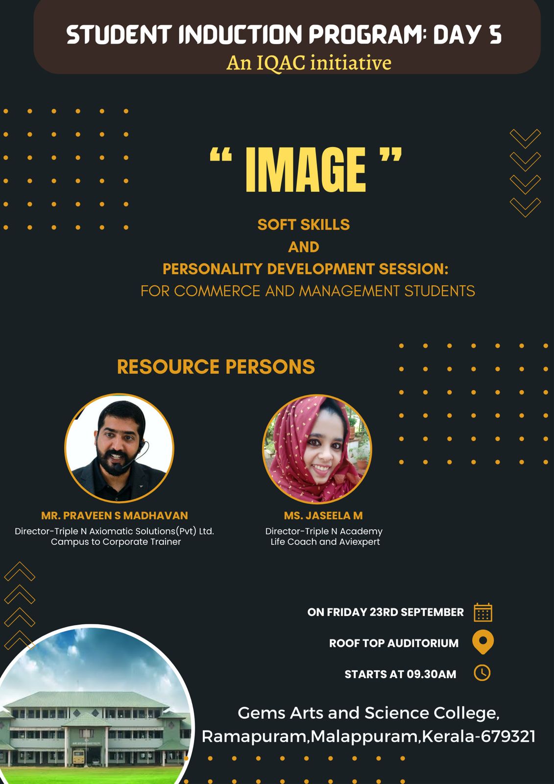 STUDENT INDUCTION PROGRAM AN IQAC INITIATIVE