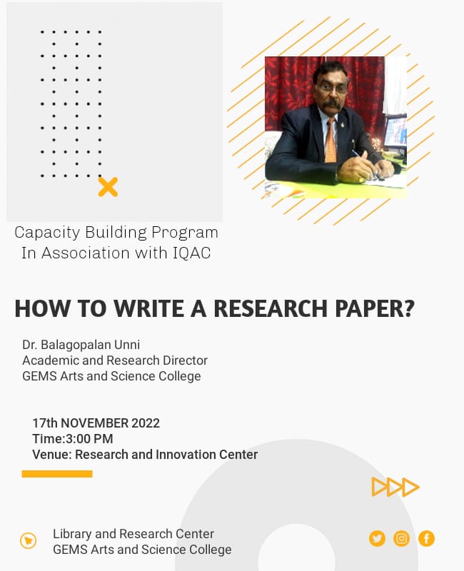 A capacity building program, In Association with IQAC