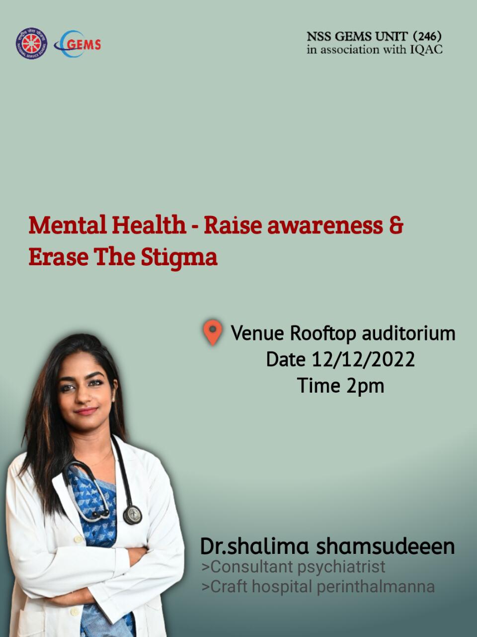 MENTAL HEALTH RAISE AWARENESS AND ERASE THE STIGMA