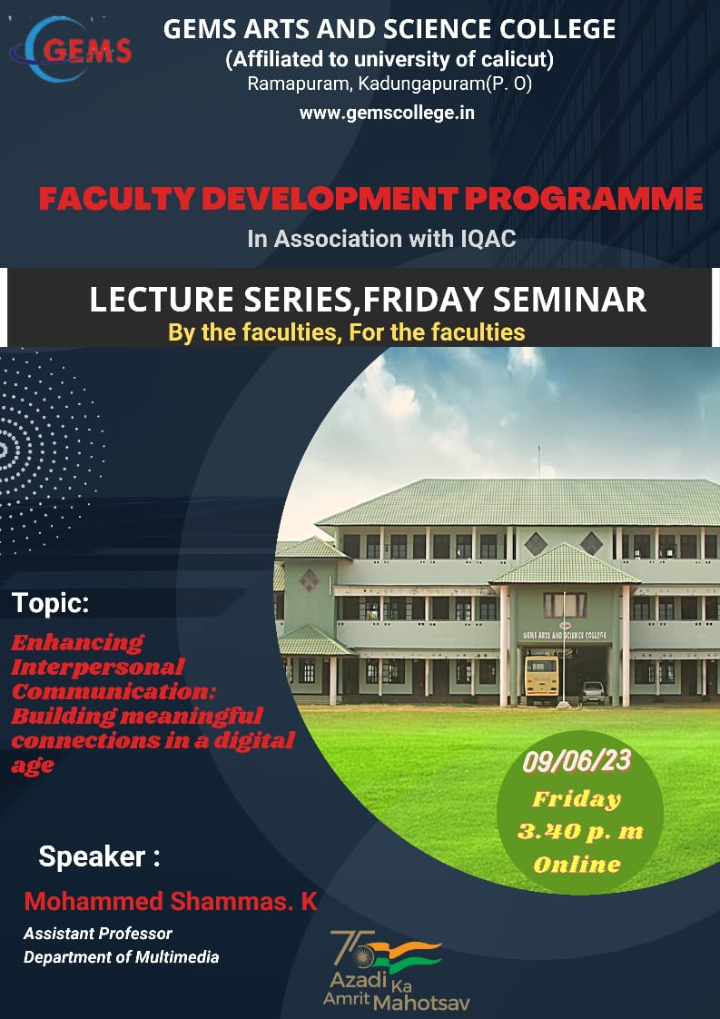 Faculty Development Programme Friday Seminar