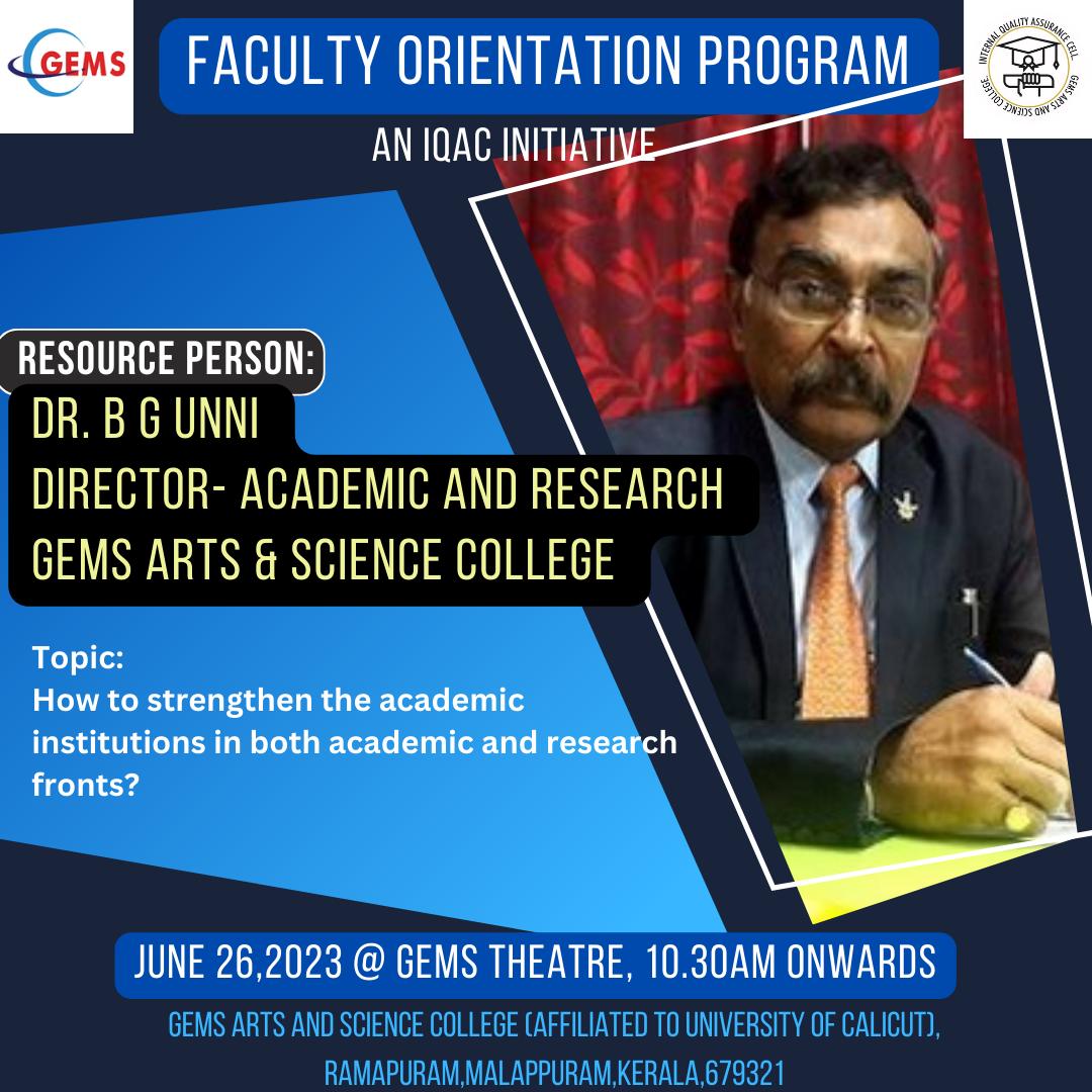 Faculty Orientation Programme