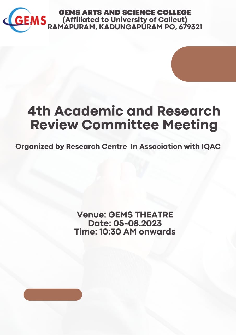 4th Academic and Research Review Committee Meeting