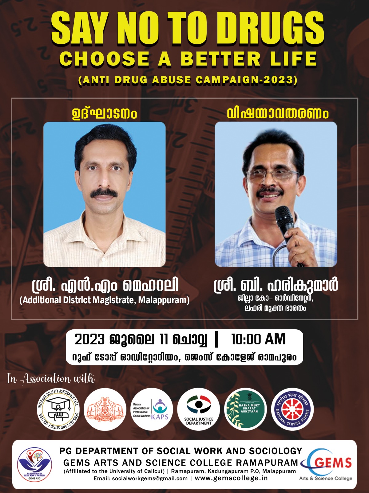 SAY NO TO DRUGS CHOOSE A BETTER LIFE ( Anti Drug Abuse Campaign 2023)