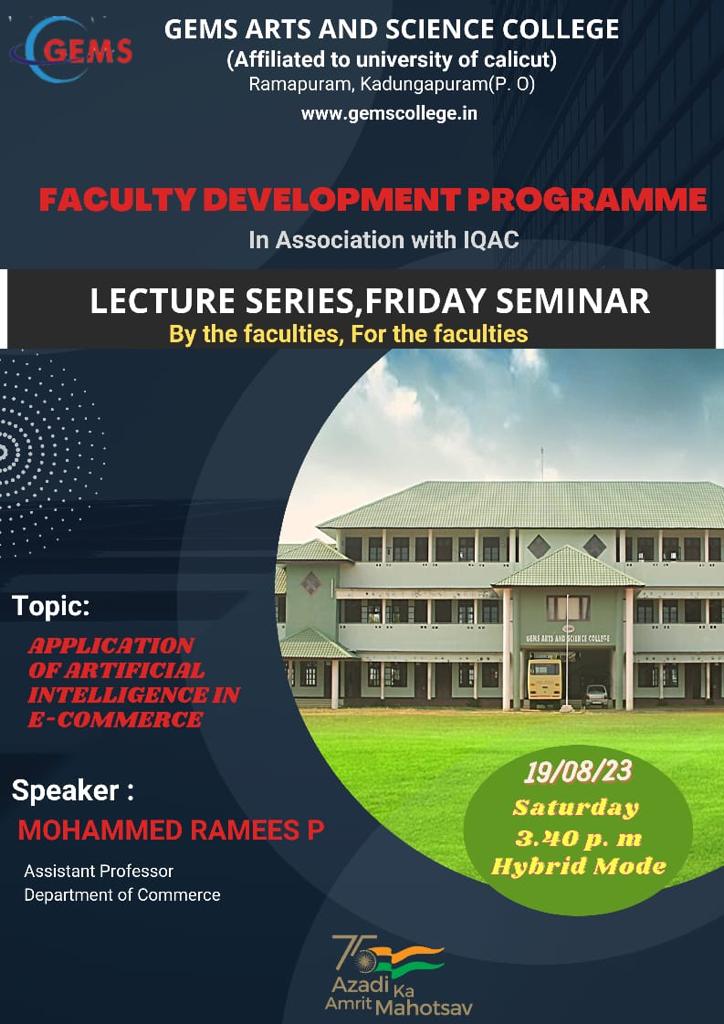 FACULTY DEVELOPMENT PROGRAMME FRIDAY SEMINAR