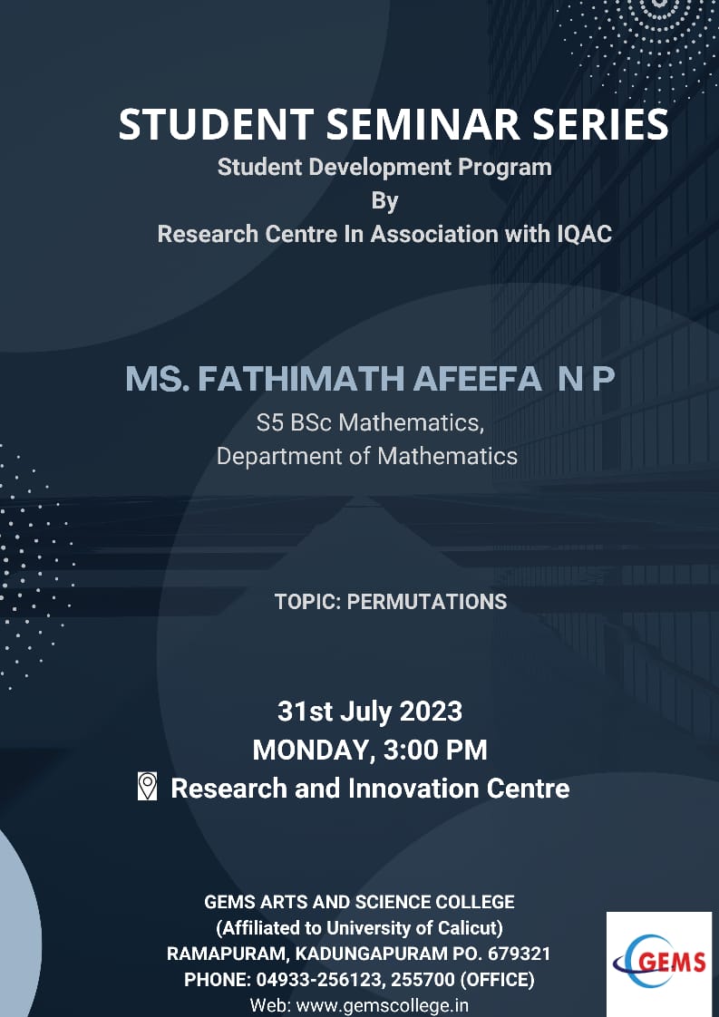 Student Development Program by Research Centre In Association with IQAC