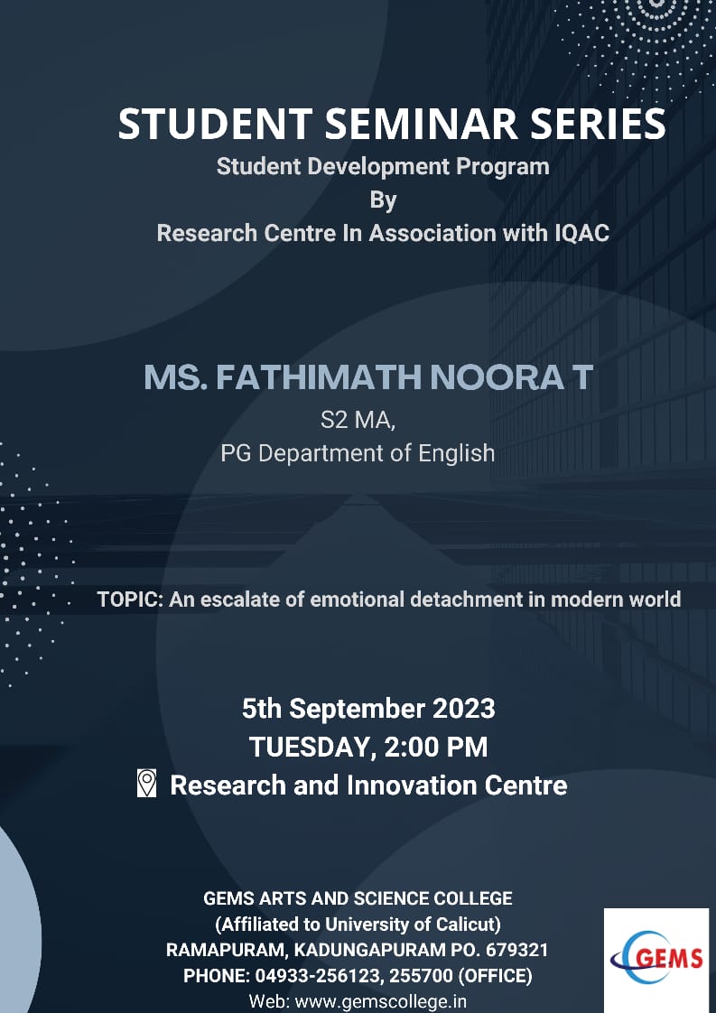 Student Development Program by Research Centre In Association with IQAC