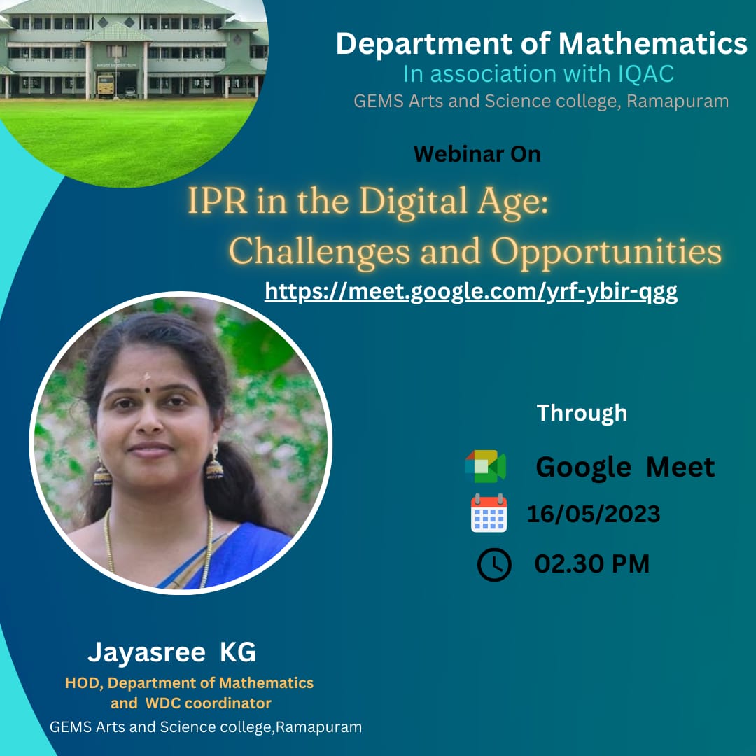 Webinar On IPR in the Digital Age: Challenges and Opportunities