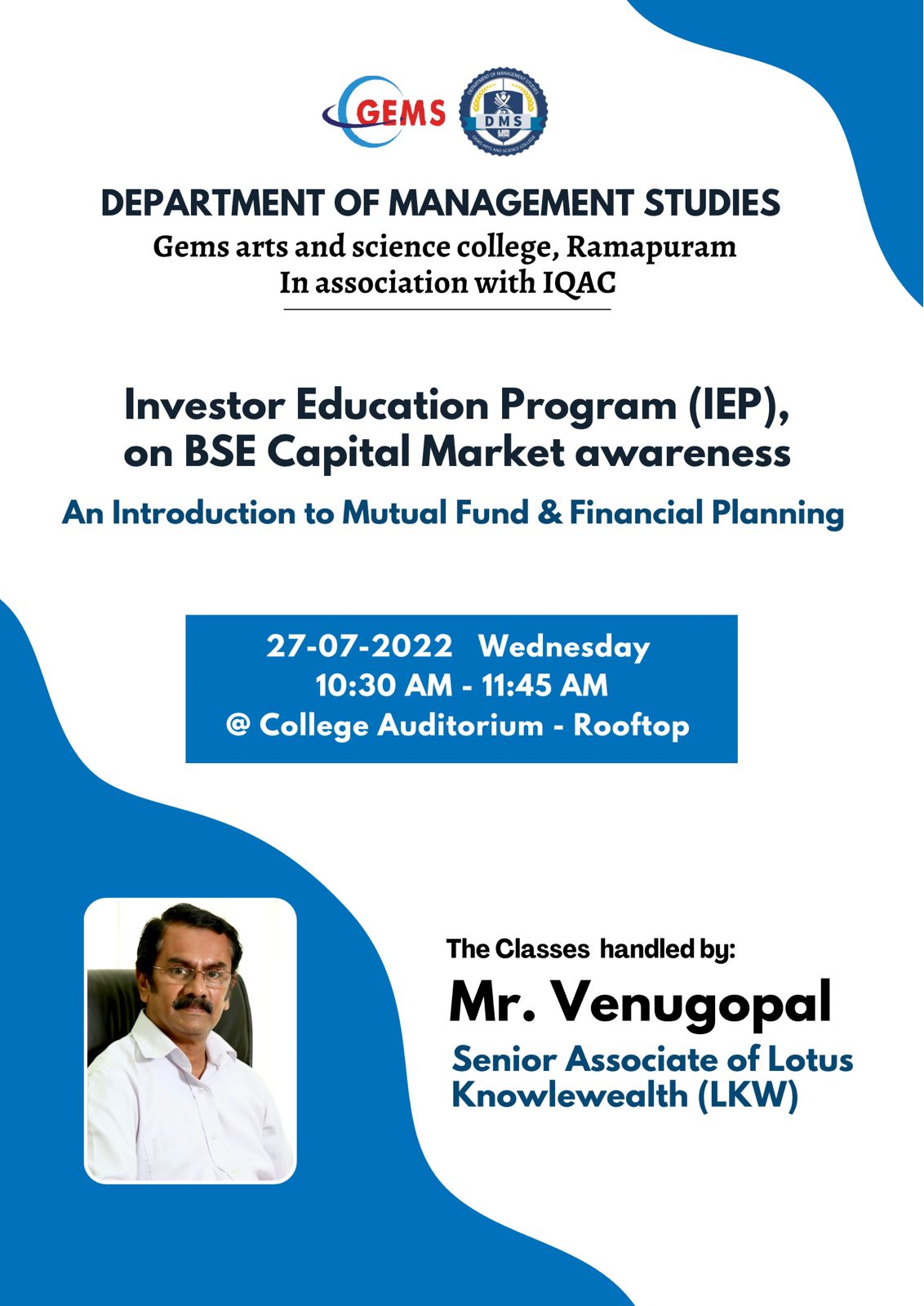 Investor Education Program(IEP), On BSE Capital Market awareness