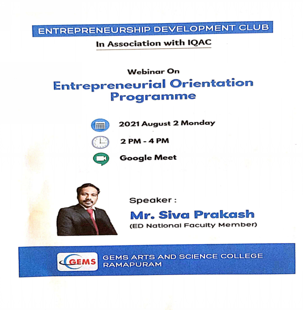 ENTREPRENEURIAL ORIENTATION PROGRAMME