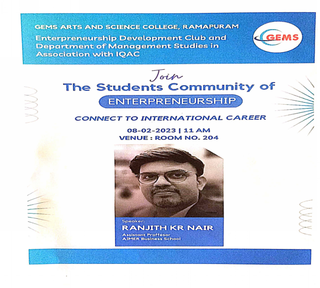 CONNECT TO INTERNATIONAL CAREER” – FOR BBA STUDENTS