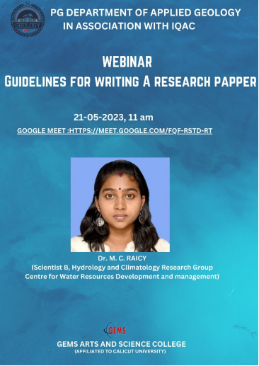 A WEBINAR ON GUIDELINES FOR WRITE A RESEARCH PAPER