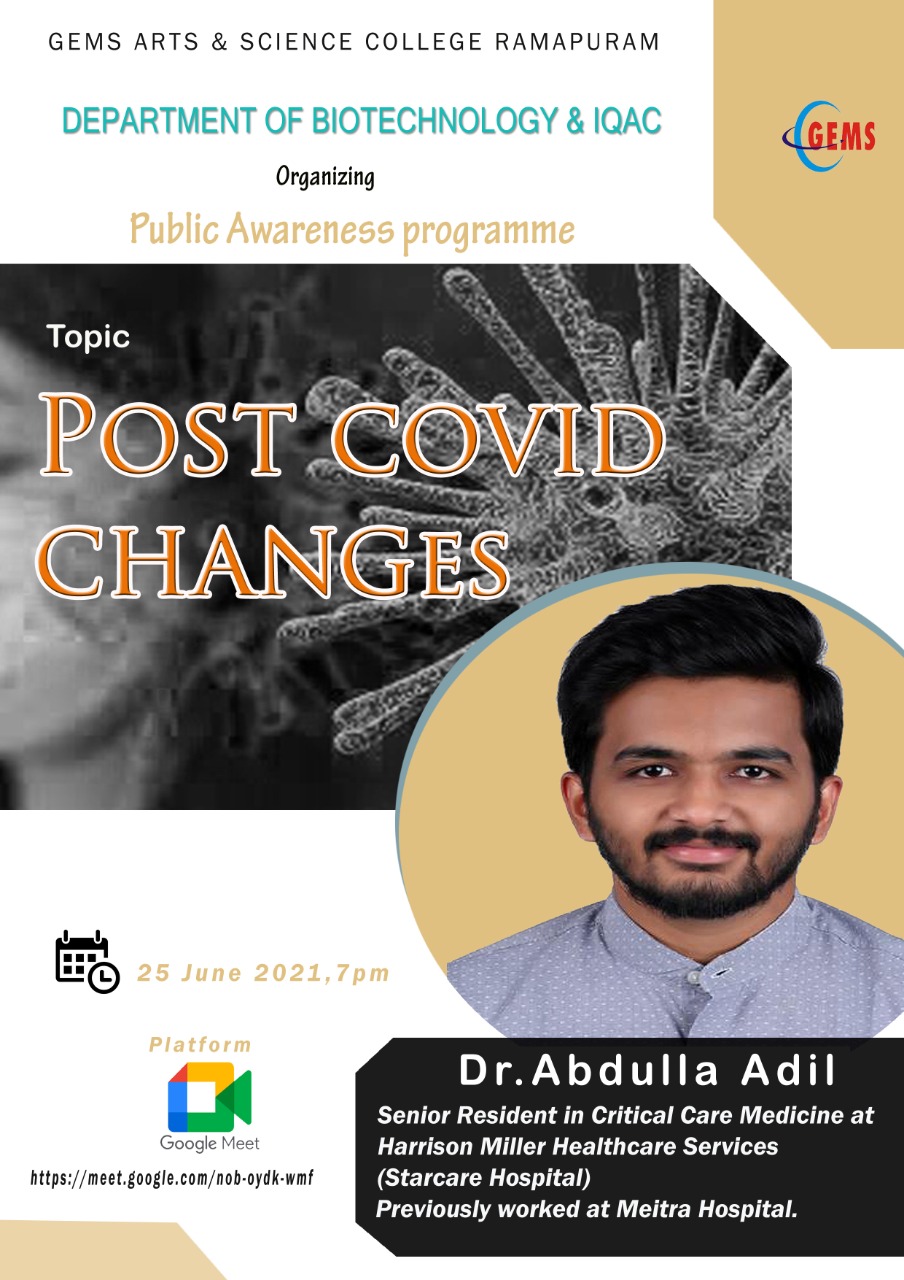 A WEBINAR ON "POST-COVID CHANGES"