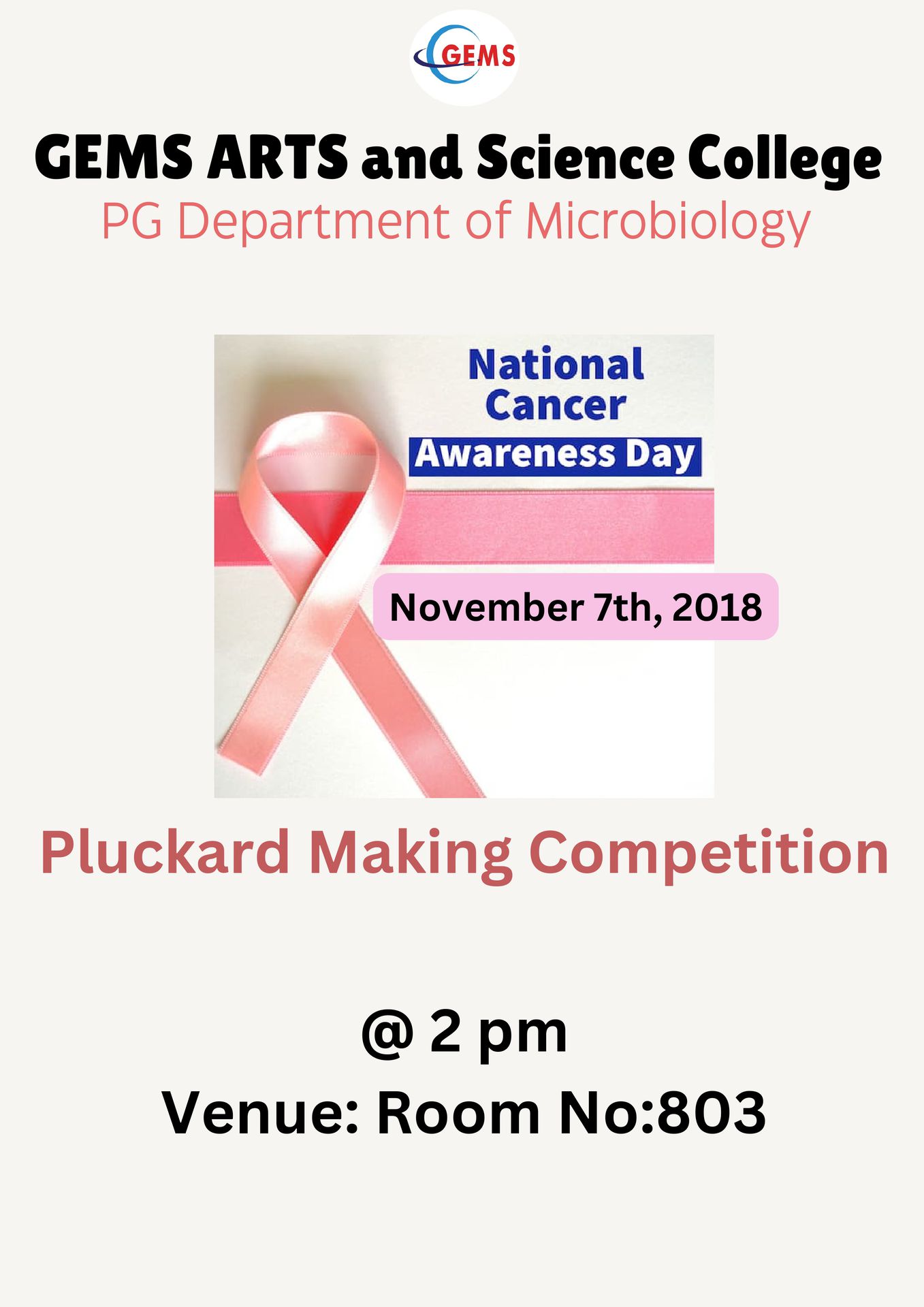 National Cancer Awareness Day – Pluckard making Competition