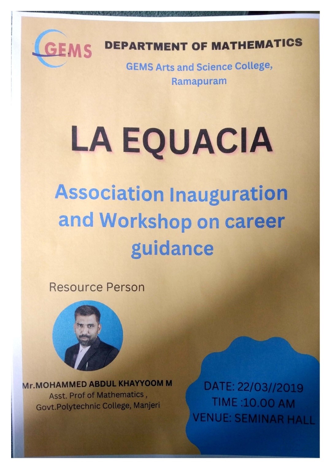 Association Inaguration and workshop
