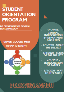 Online Student Induction Program for First Year UG Students