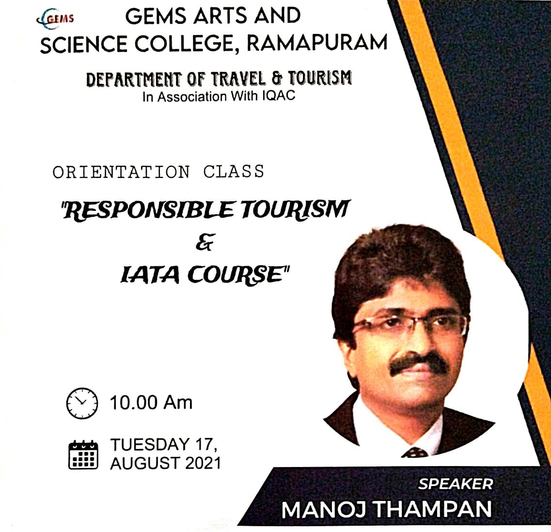 Orientation Class on Responsible Tourism and IATA Course for 1st Year BTTM