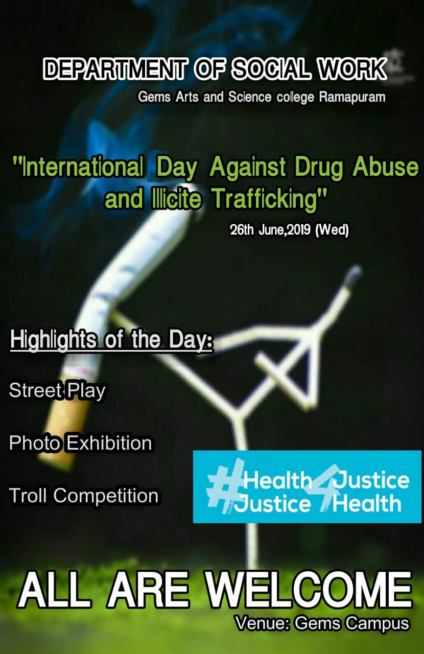 Dept. of Social Work is Observing International Day against Drug Abuse