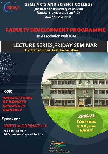 FACULTY DEVELOPMENT PROGRAMME FRIDAY SEMINAR