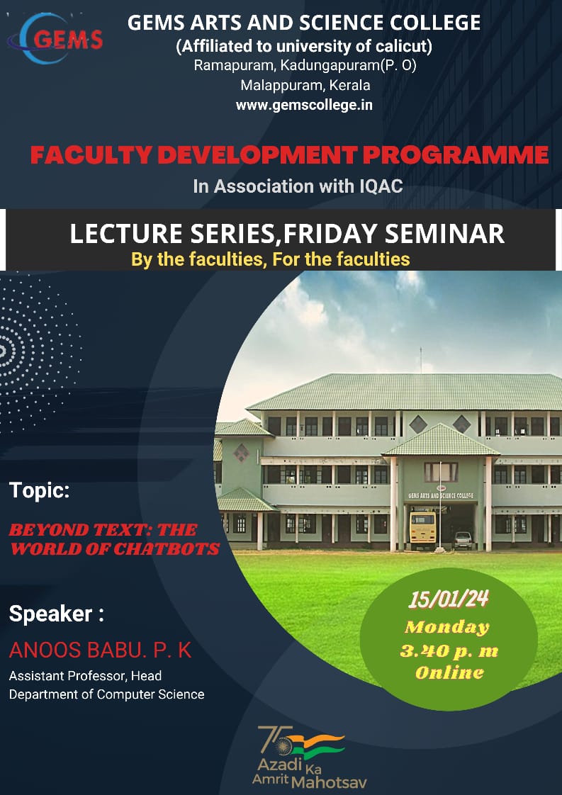FACULTY DEVELOPMENT PROGRAMME FRIDAY SEMINAR