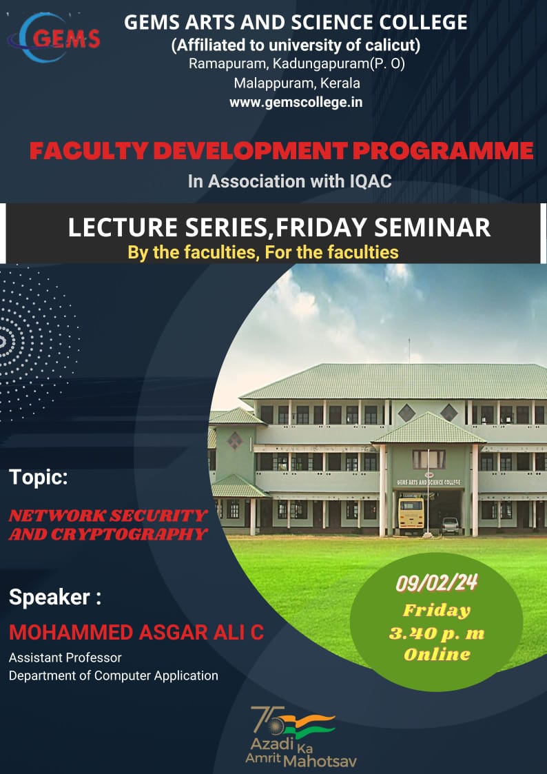 FACULTY DEVELOPMENT PROGRAMME FRIDAY SEMINAR
