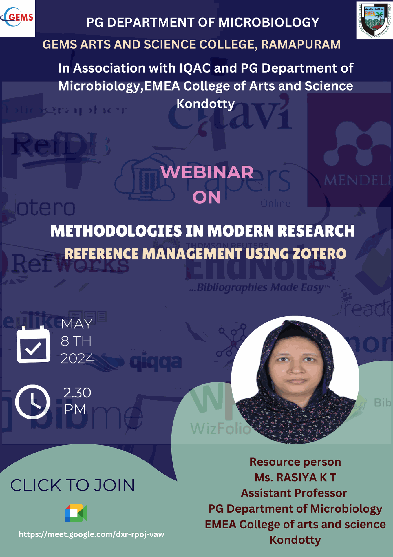 Webinar on methodologies in modern research