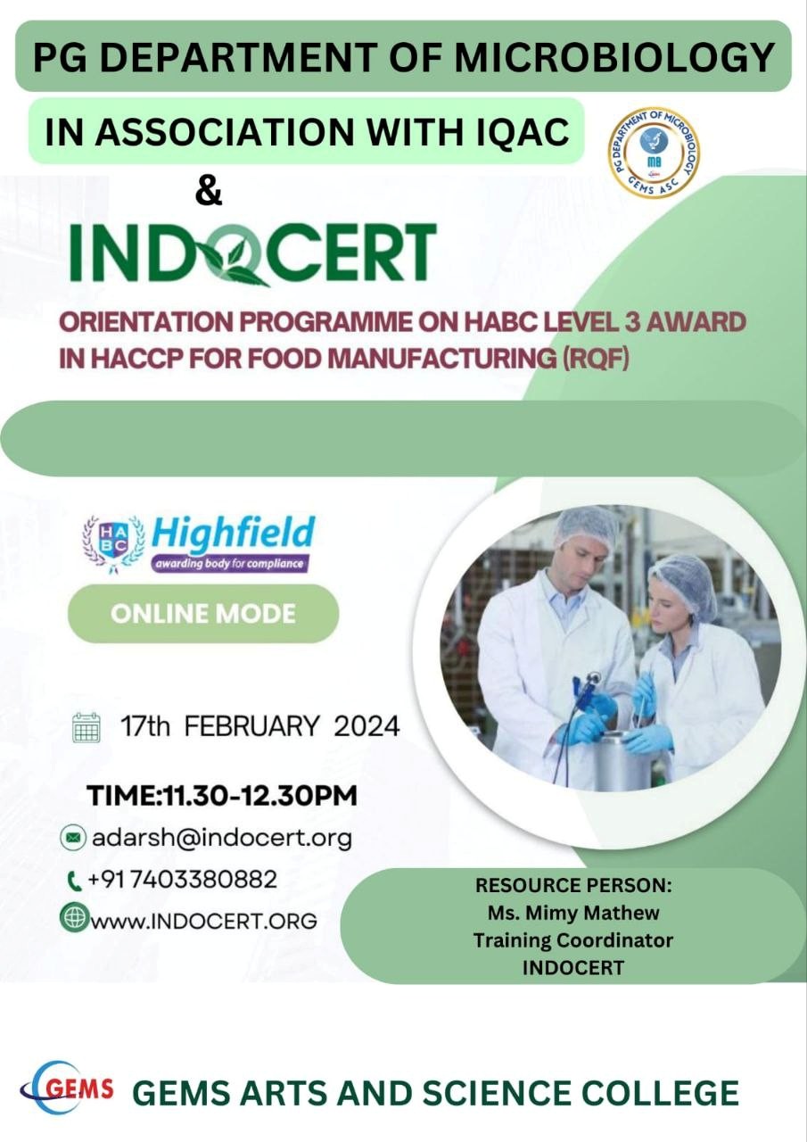 Orientation Program on HABC Level 3 award in HACCP for Food Manufacturing (RQF)