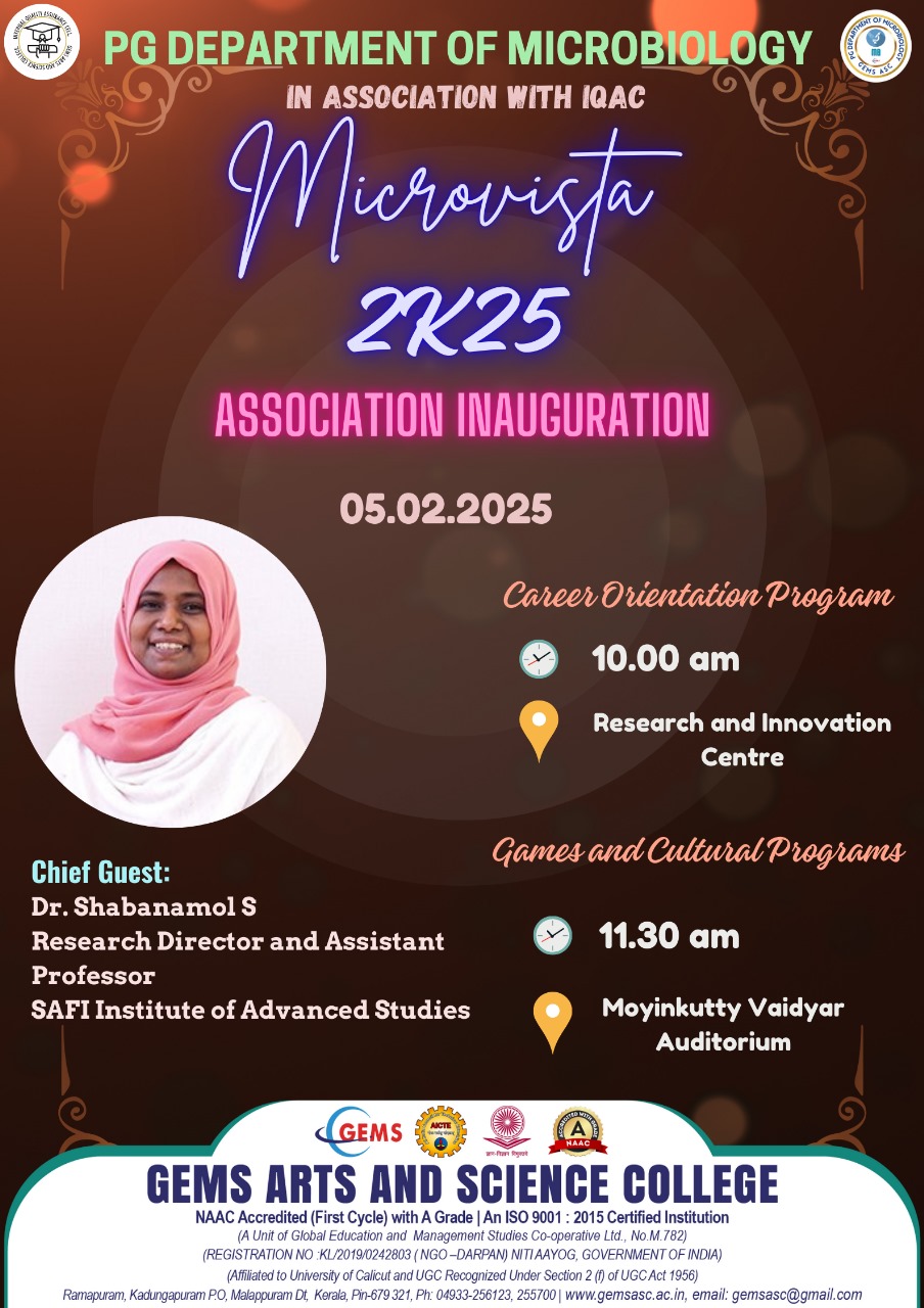 Association Inauguration of PG Department of Microbiology – Microvista