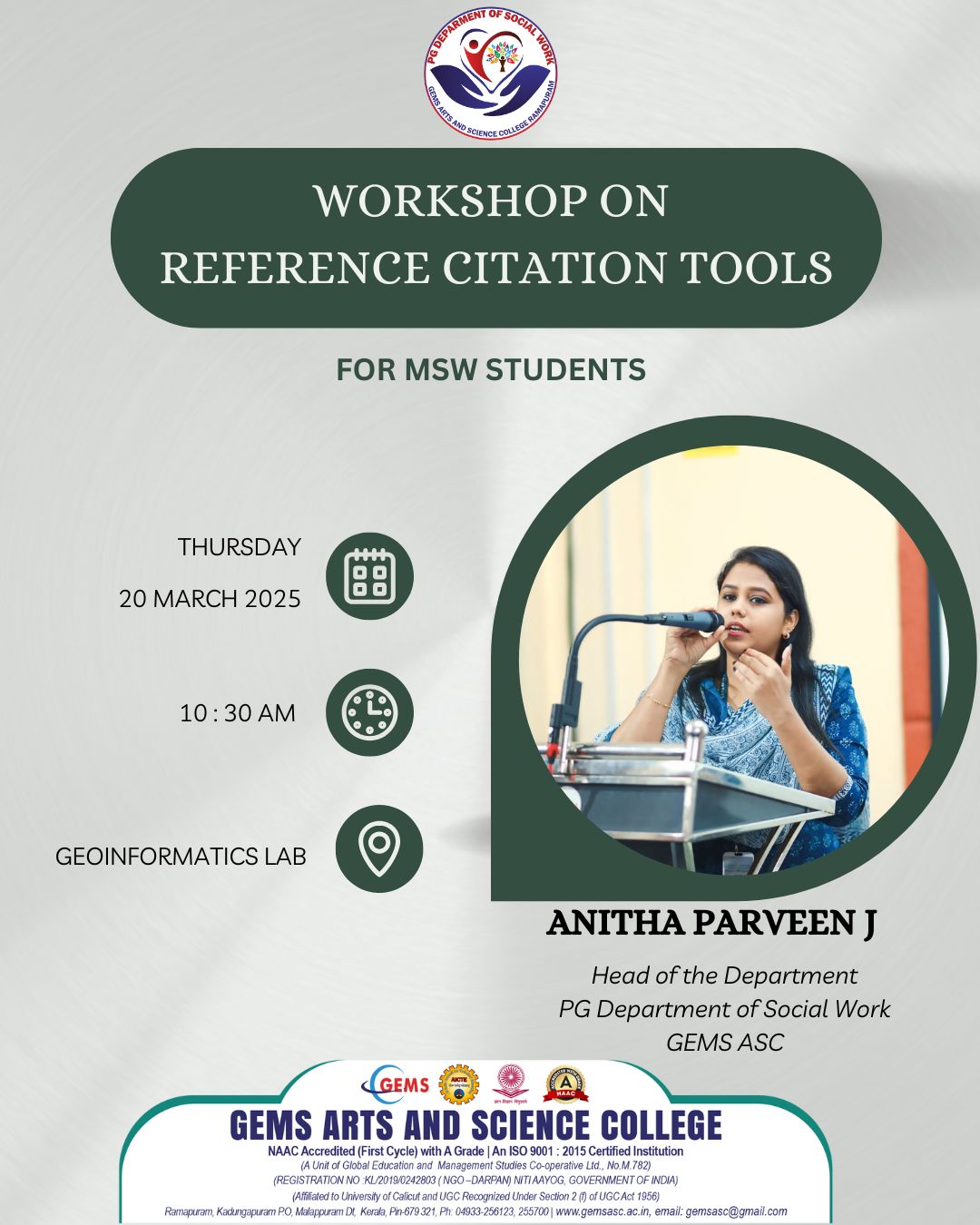 Workshop on Reference Citation Tools for MSW students