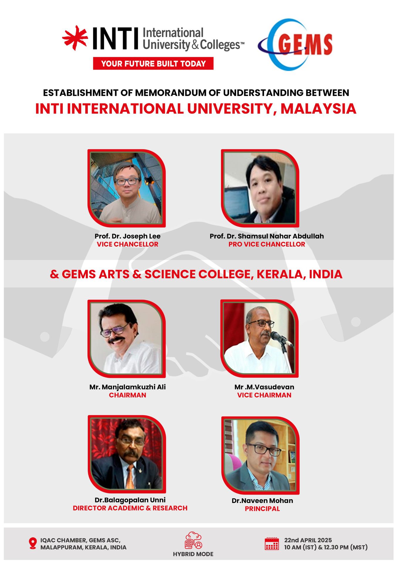 Memorandum of Understanding (MoU) Signing