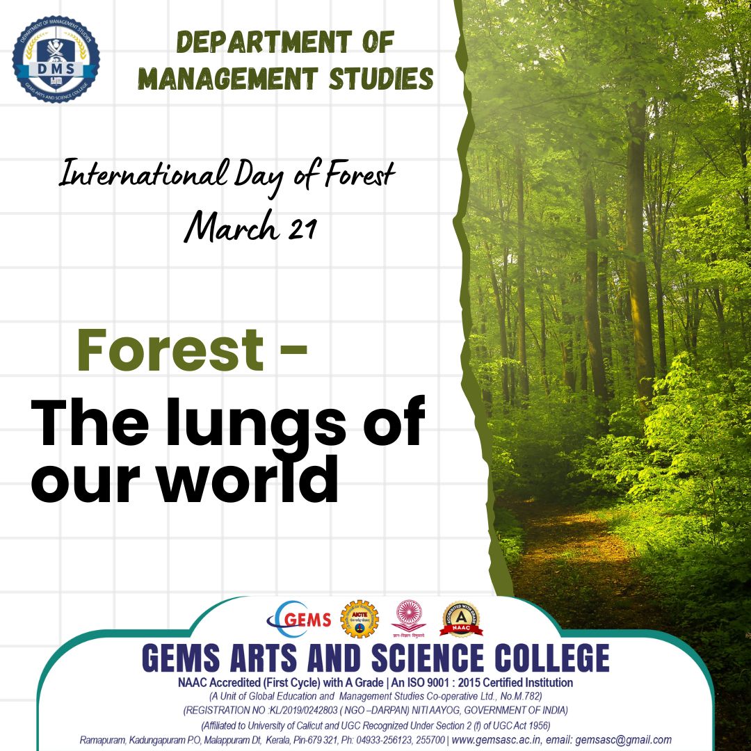 Department of Management Studies has observed the International Forest Day