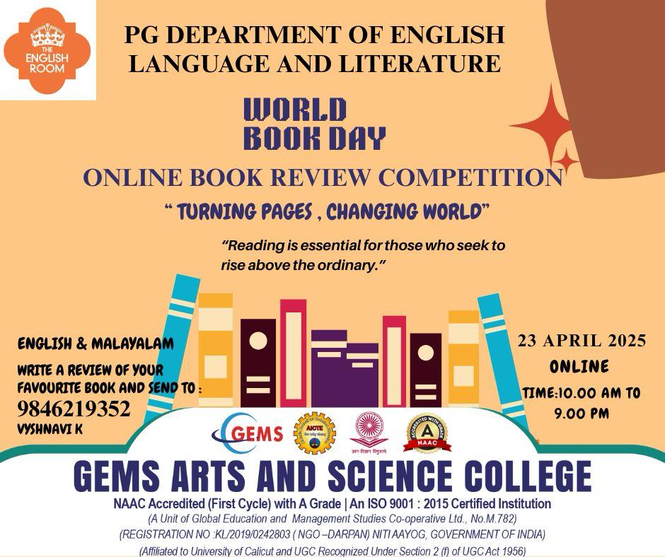 TURNING PAGES, CHANGING WORLD, PG DEPARTMENT OF ENGLISH LANGUAGE AND LITERATURE