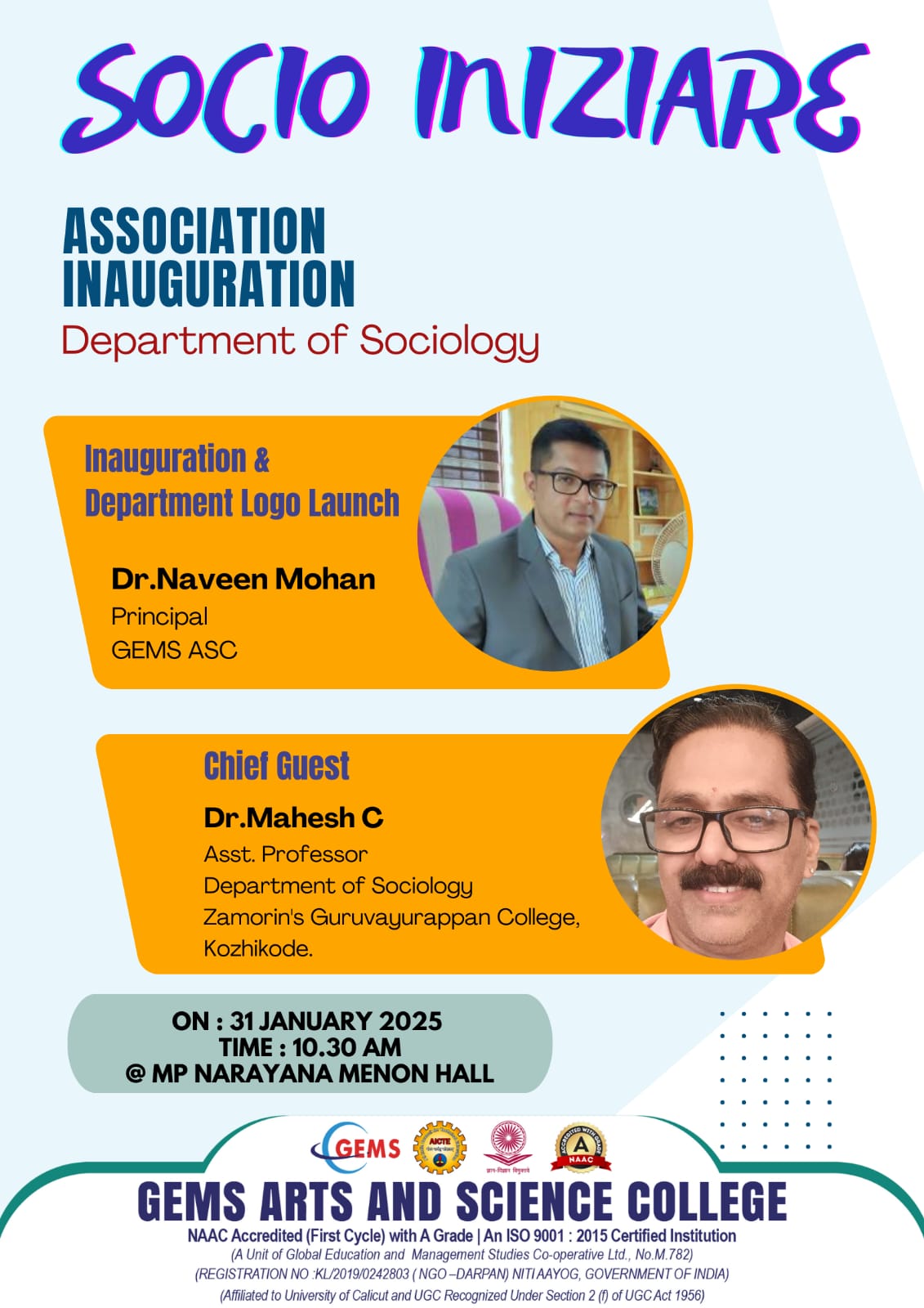SOCIOLOGY ASSOCIATION INAUGURATION 2024-25