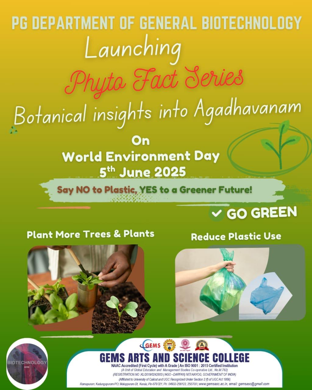 🌿 PG Department of General Biotechnology Launches "Phyto Fact Series" 🌿