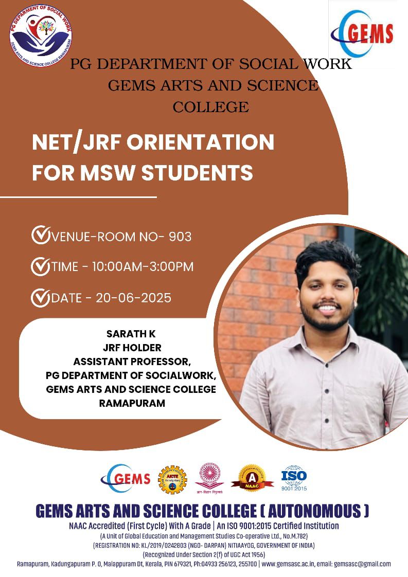 NET/JRF Orientation for MSW Students
