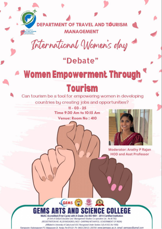 INTERNATIONAL WOMENS DAY - DEBATE ON WOMEN EMPOWERMENT THROUGH TOURISM