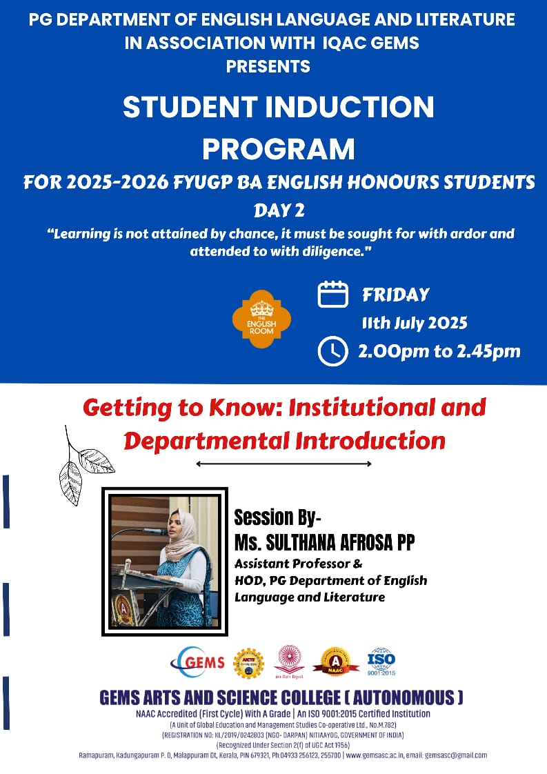 Student Induction Programme 2025-2026