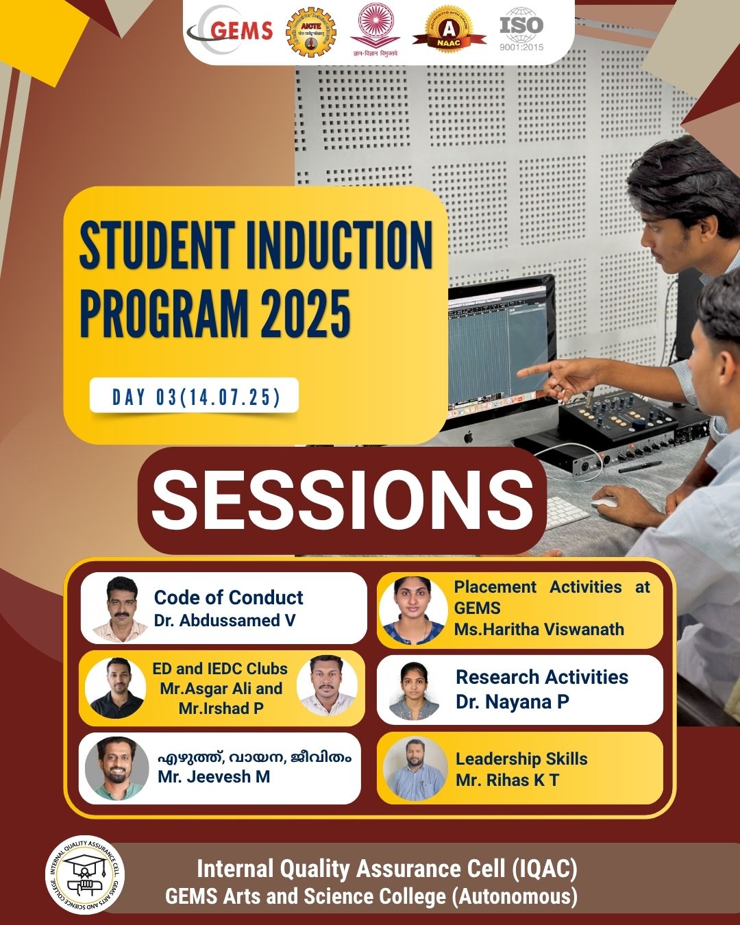 The Training and Placement Cell Orientation Program conducted for final-year students