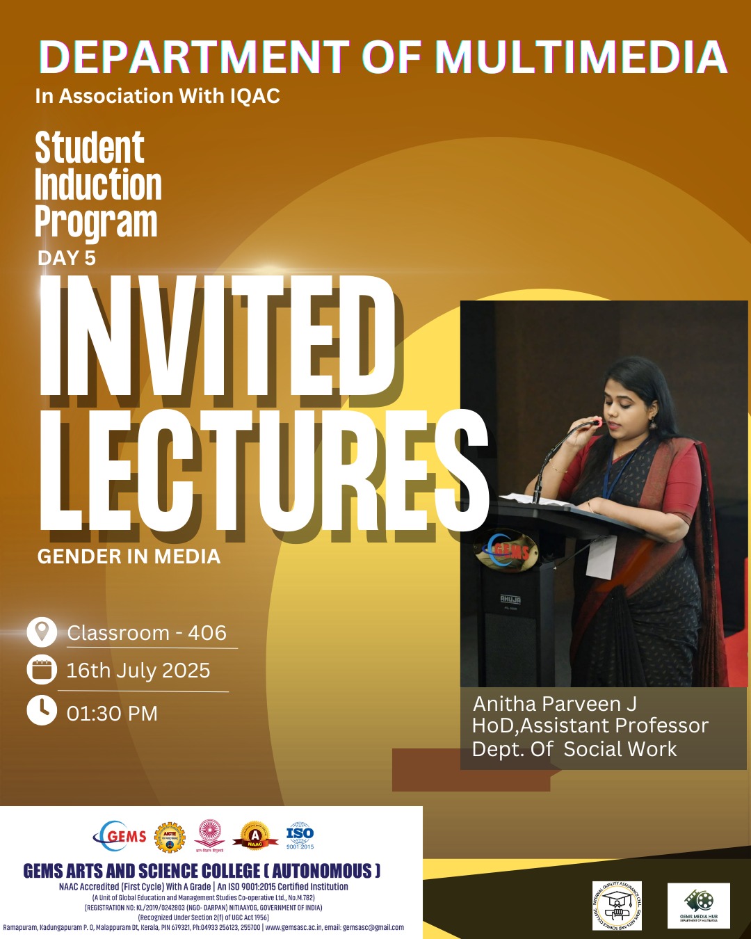 Invited Lecture on “Gender in Media”