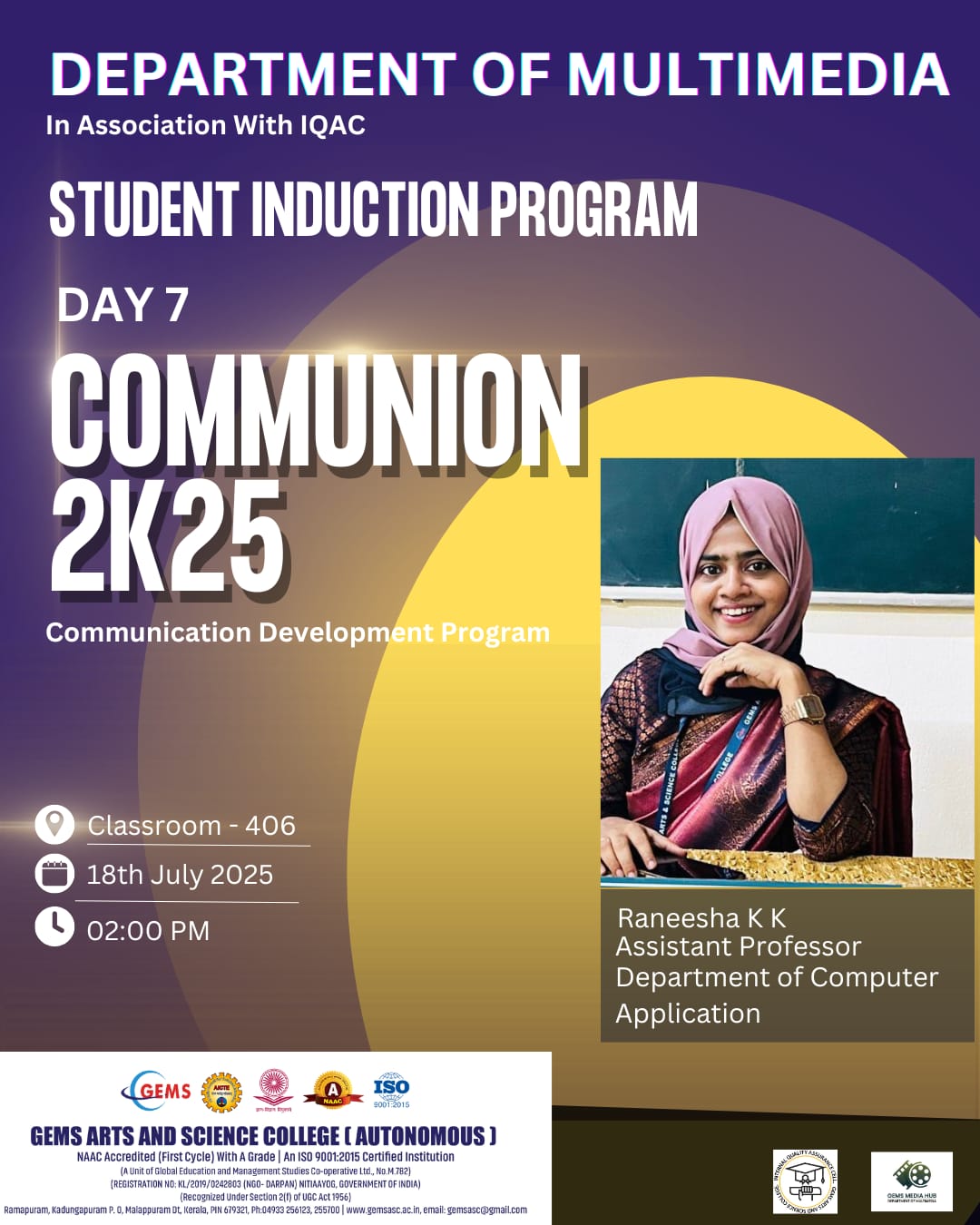 Communion 2K25 – Communication Skill Development Program- Department of Multimedia (SIP Day 7)