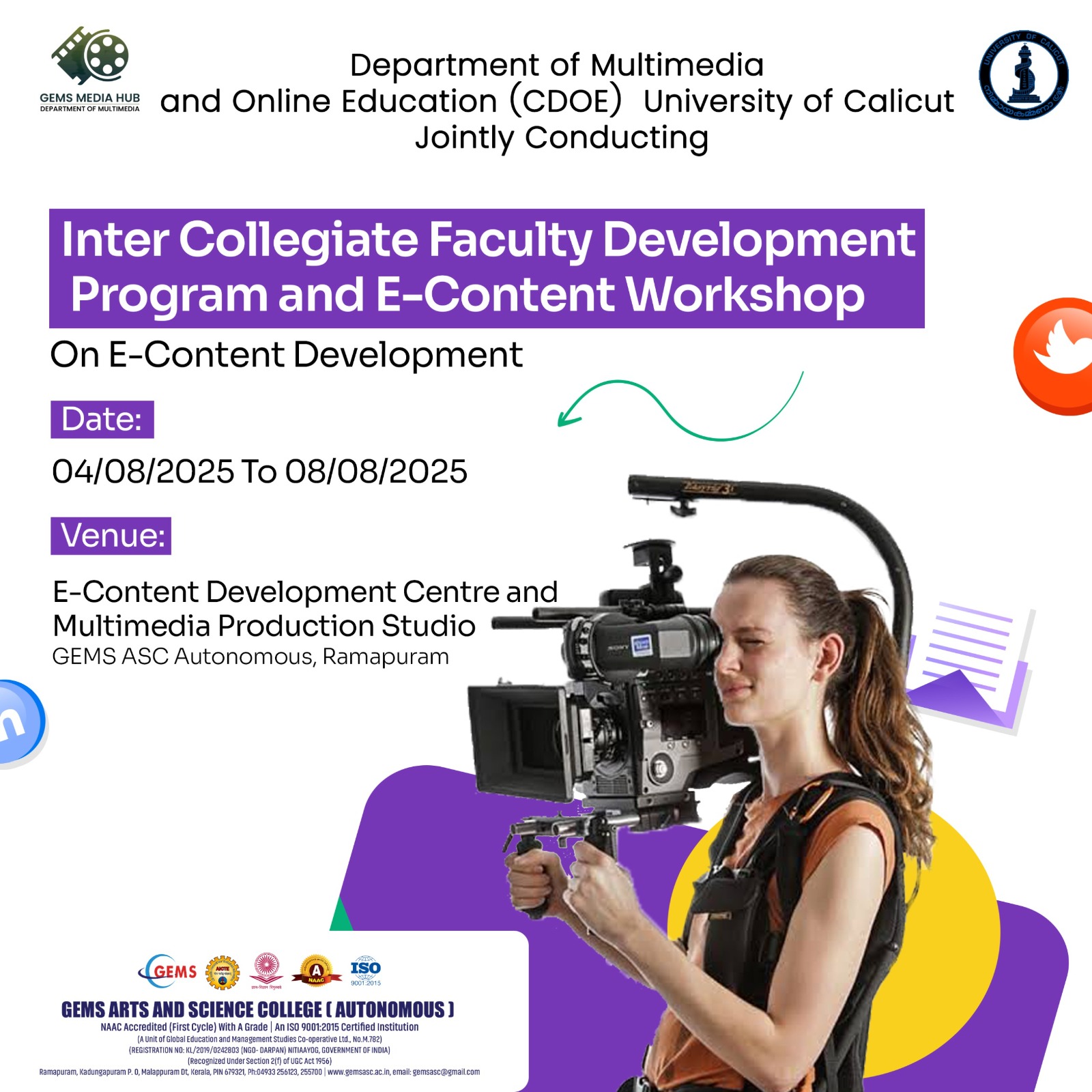 Faculty Development Program and E-Content Workshop